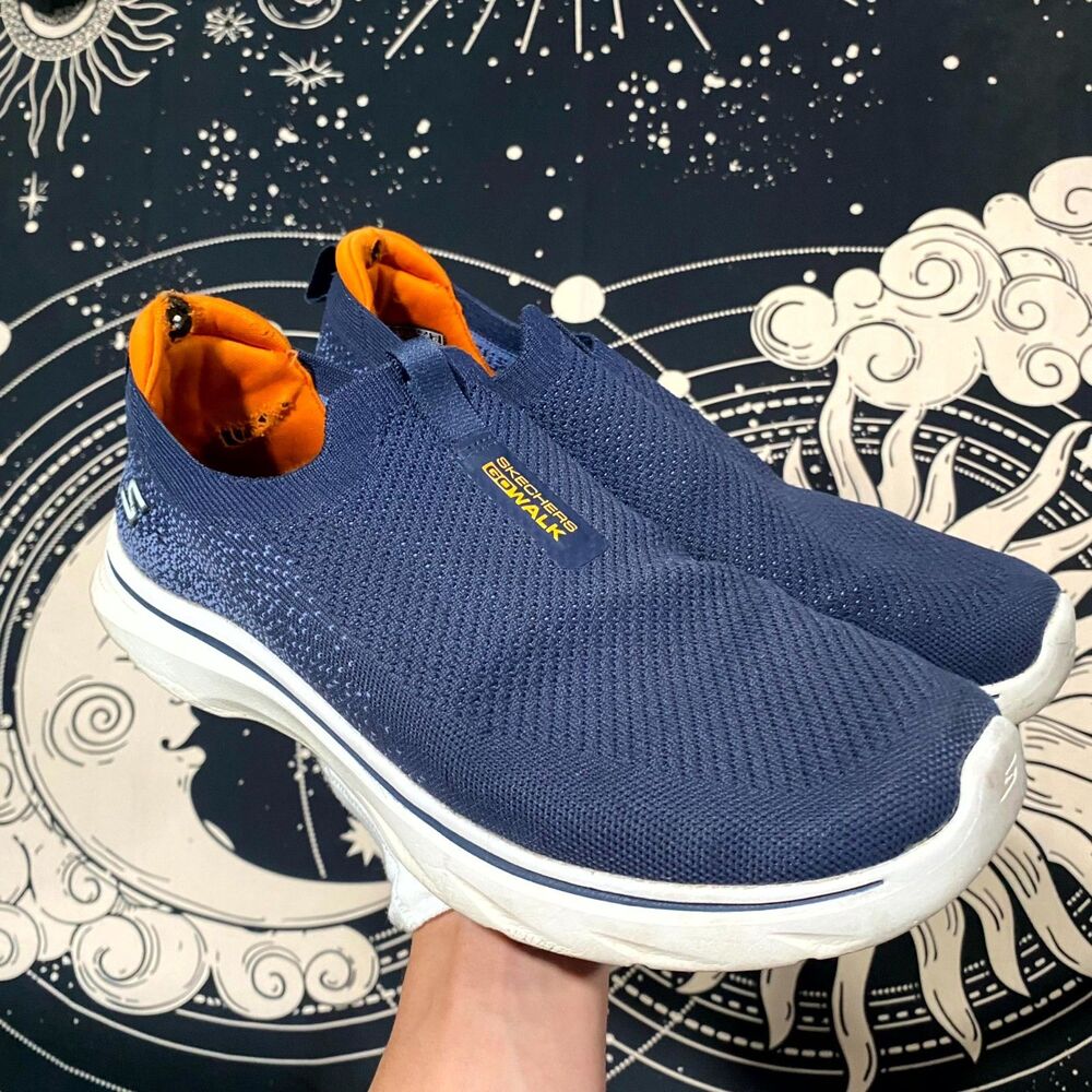 Skechers Go Walk 7 216633WW-NVOR Athletic Sneaker Men's 10.5 Blue Knit Running